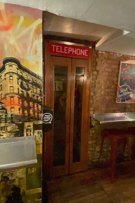 NYC Speakeasy with a Secret Phone Booth Entrance Speakeasy Door Entrance Secret Passage, Speakeasy Door Entrance, House Movie Theater, Speakeasy Entrance, Nyc Speakeasy, Speakeasy Nyc, Stair Entrance, Store Layout Ideas, Speakeasy Ideas