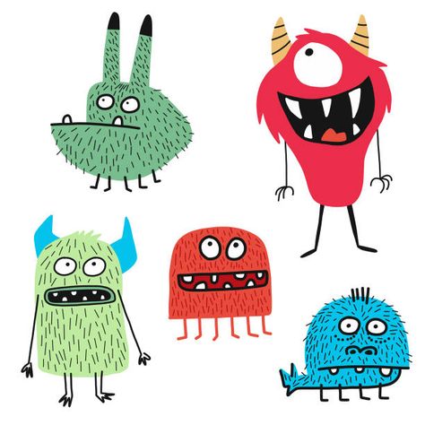 Cartoon Monsters Illustrations, Royalty-Free Vector Graphics & Clip Art - iStock Monster Board, Monsters Vs Aliens, Monster Inspiration, Doodle Monster, Cute Monsters Drawings, Dragon Silhouette, Monster Drawing, Funny Monsters, Monster Illustration