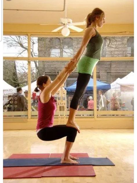 Couples Yoga Challenge, Two Person Yoga Poses, Two Person Yoga, 2 Person Yoga, Two People Yoga Poses, 2 Person Yoga Poses, Yoga Humor, 2 People Yoga Poses, Couple Yoga