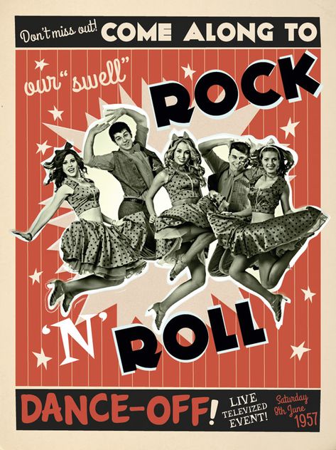 How to Create a Vintage Event Poster in Adobe InDesign School Event Poster, Rock And Roll Dance, Sandy And Danny, Learn Adobe Illustrator, Retro Style Posters, Drawing Competition, Vintage Music Posters, Graphic Design Cards, Illustration Tutorial