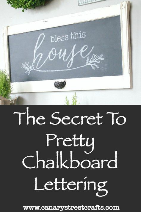 Easy step by step instructions for creating gorgeous chalkboard lettering. https://canarystreetcrafts.com/ How To Do Chalkboard Lettering, Lettering For Chalkboard Signs, Florist Chalkboard Ideas, Restaurant Chalkboard Ideas Food, Chalkboard Christmas Signs, February Chalkboard Ideas, Kitchen Chalkboard Quotes, Christmas Chalkboard Signs, Big Chalkboard