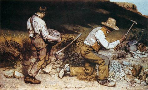 The Stonebreakers (1849) by Gustave Courbet Gustav Courbet, Ap Art History, Social Realism, Istoria Artei, Gustave Courbet, French Paintings, Caspar David Friedrich, Art Movements, Realism Painting