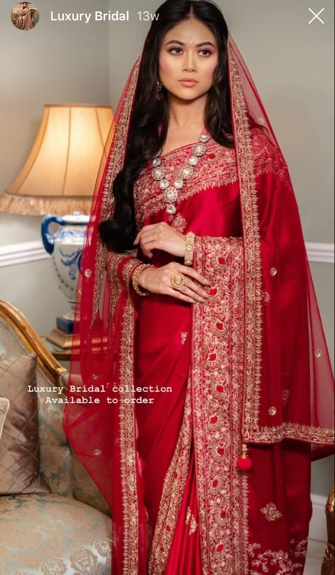 Red Saree Wedding, Bridal Dupatta, Indian Bridal Sarees, Bridal Sarees South Indian, Latest Bridal Lehenga, Wedding Lehenga Designs, Indian Bride Outfits, Latest Bridal Dresses, Wedding Saree Collection