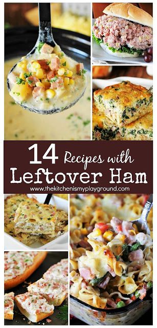 14 Favorite Recipes for Leftover Ham ~ From soups to casseroles to classic ham salad, there's sure to be 1 or 2 ... or 14 ... you'll love!  www.thekitchenismyplayground.com Recipes For Leftover Ham, Ham Dinner Recipes, Ham Leftovers, The Kitchen Is My Playground, Ham Dishes, Ham Recipes Baked, Ham Dinner, Ham Casserole, Leftover Ham Recipes