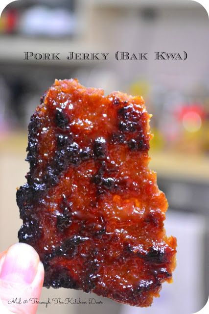 Through The Kitchen Door: PORK JERKY (BAK KWA) 肉干 Jerky Recipes Dehydrator, Jerkey Recipes, Homemade Beef Jerky, Pork Jerky, Homemade Jerky, Jerky Recipe, Beef Jerky Recipes, Asian Pork, Jerky Recipes