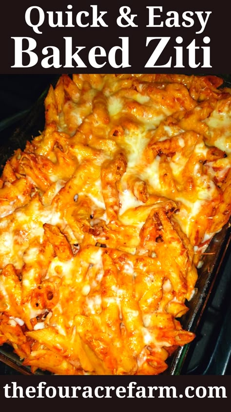 Pasta Baked Ziti, Pasta Pepperoni, Cheesy Baked Ziti, Farmhouse Food, Pepperoni Recipes, Weeknight Pasta, Good Pasta, Easy Baked Ziti, Ziti Recipe