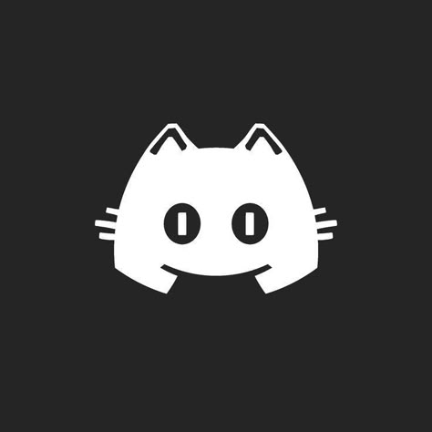 Cat App Icon Black, Custom Discord Icon, Default Discord Pfp Logo, Discord Icon Aesthetic Logo, Cat Icons For Apps, Discord Logo Cute, Discord Logo Black, Discord Black Icon, Discord Icons Aesthetic