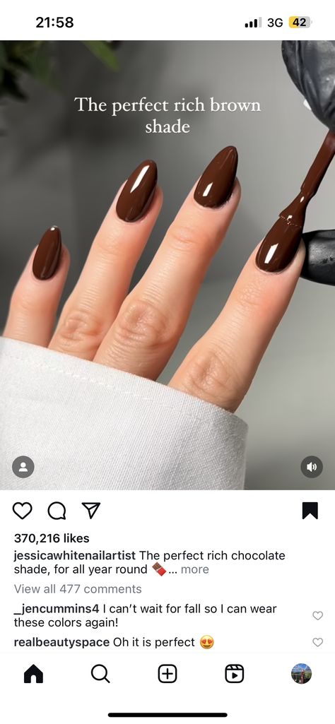 Brown Round Nails, Round Nails, Skin Nails, Hair Skin Nails, Hair Skin, Dark Brown, Nail Designs, Nails, Skin