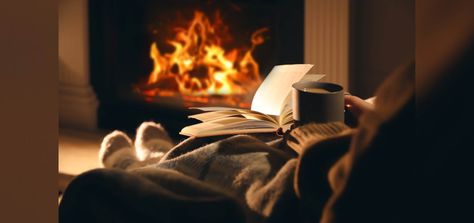 22 Books to Read While Curled Up by a Fireplace by Angela Erickson Coffee And Books Aesthetic, Cozy Hygge Living Room, Stillife Photography, Hygge Kitchen, Hygge Living Room, Hearth Fireplace, Hygge Bedroom, Book And Coffee, Hygge Living