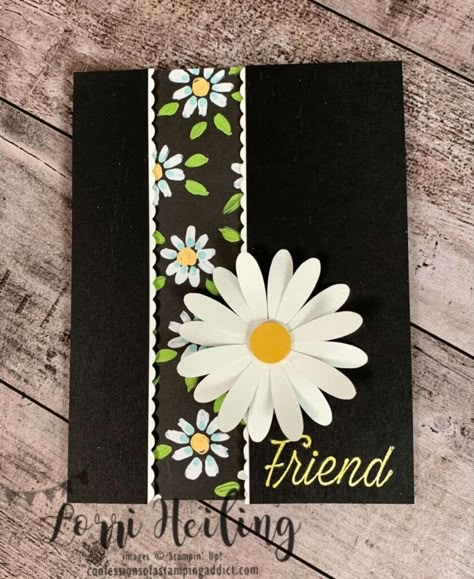 Flower And Field Dsp, Designer Paper Cards, Project Paper, Daisy Cards, Dsp Cards, Card Decoration, Designer Paper, Birthday Cards Diy, Stamping Up Cards