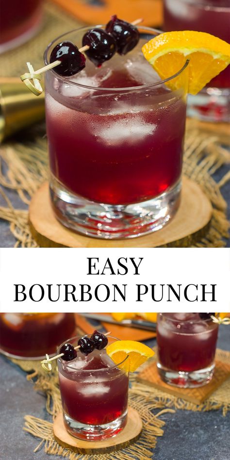 Bourbon Punch Christmas Punch With Bourbon, Hot Bourbon Cocktails, Bourbon Party Punch, Snacks For Bourbon Tasting, Bourbon Punch Recipes For A Crowd, Bourbon Drinks For A Crowd, Holiday Punch With Bourbon, Bourbon Sangria Recipes, Bourbon Punch Recipes