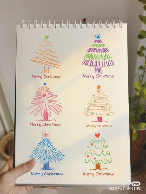 2024 Card Design, Merry Christmas Handmade Cards, New Year Doodle 2024, Christmas Cards Ideas Aesthetic, Merry Christmas Doodle, Diy Christmas Cards Aesthetic, Artsy Christmas Cards, Christmas Card Inspo Aesthetic, Christmas Cards Handmade Aesthetic