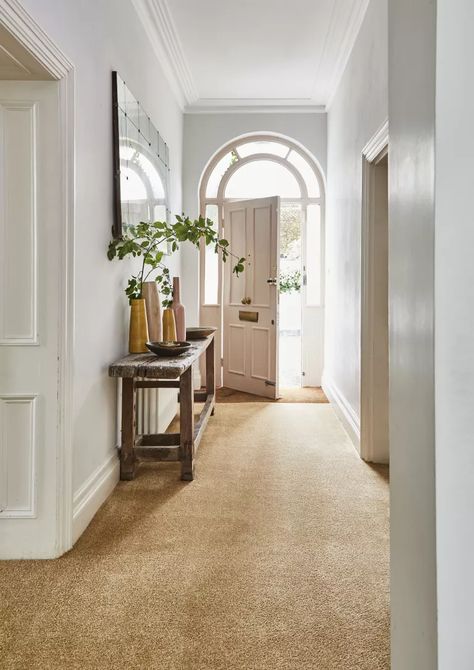 Hallway Colour Ideas, Hallway Update, Hallway Paint, Modern Hall, Hallway Colours, Style Salon, Hallway Flooring, Hallway Designs, Carpet Trends