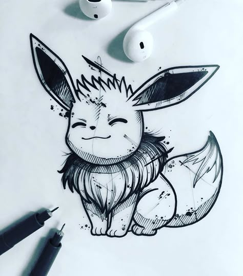 Pokemon Sketch, Pokemon Tattoo, Pokemon Coloring, Desenho Tattoo, Cartoon Tattoos, Pokemon Drawings, Pencil Art Drawings, Anime Tattoos, Cute Pokemon