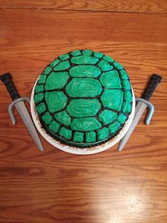 Ninja Turtle Cake- Made for Carter and Jordan- Oct 2015 Ninja Turtle Cake Easy, Ninja Turtle Cake Diy, Ninja Turtle Cakes For Boys, Simple Ninja Turtle Cake, Ninja Turtles Birthday Cake Ideas, Ninja Turtles Cake Ideas, Ninja Turtles Birthday Party Ideas Cake, Tmnt Birthday Cake, Tmnt Cake Birthdays