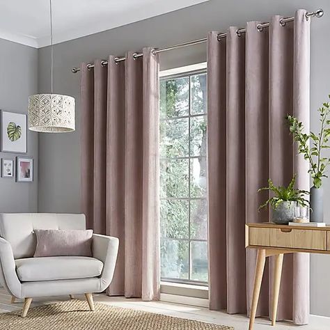 Curtains To Match Grey Walls, Mauve Curtains, Bed Setup, Curtains Dunelm, Curtains Decor, Curtain Styles, Eyelet Curtains, Blinds Curtains, Curtain Sizes