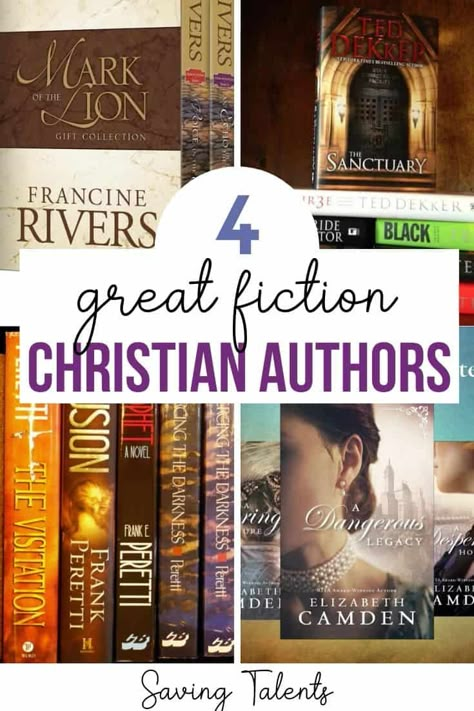 Here are four of the best Christian authors of fiction books! Read good, clean romance, thrillers, mystery, and more from great male and female Christian authors. Best Christian Fiction Books, Clean Mystery Books, Christian Fiction Books For Women, Christian Mystery Books, Christian Historical Fiction Books, Good Christian Books, Story Stretchers, Christian Entertainment, Christian Women Books