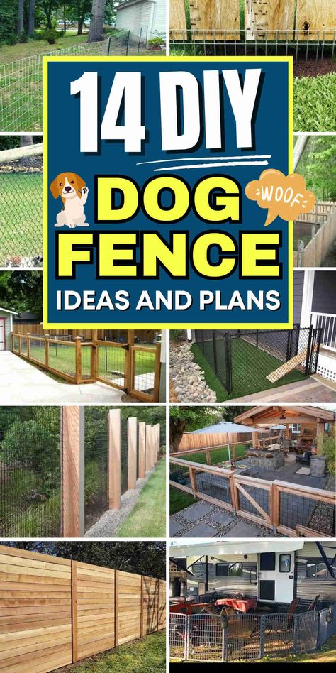 14 Creative DIY Dog Fence Ideas for Every Yard Diy Fenced In Yard For Dog, How To Build A Backyard Fence, Cute Dog Run Ideas, Best Dog Fence Ideas, Cheap Fence Ideas For Dogs Diy, Fenced Off Area For Dogs, Front Yard Fence For Dogs, Diy Dog Enclosure Outdoor, Diy Dog Kennel Outdoor Cheap Fence Ideas