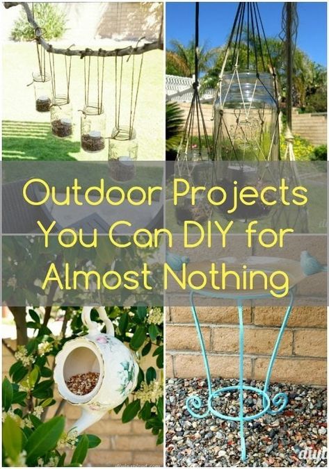 Outdoor Projects You Can DIY for Almost Nothing Upcycle Garden, Outdoor Crafts, Outdoor Diy Projects, Backyard Diy, Backyard Diy Projects, Outside Ideas, Garden Yard Ideas, Outdoor Diy, Can Diy