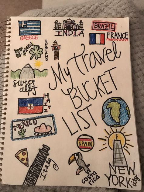 oh the places I want to go...... Journal Places I Want To Go, Places I Want To Visit Journal, Diy Journal Books, Journal Books, Travel Plan, Doodles Drawings, Bullet Journal Art, Cute Doodles Drawings, Diy Journal