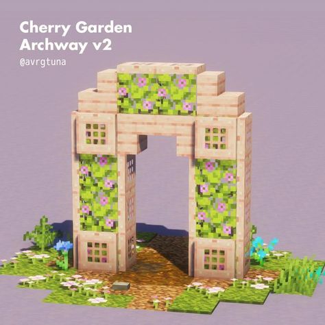 Minecraft House Garden Ideas, Minecraft Houses Design Ideas, Entryway Ideas Minecraft, Minecraft Board Design, Garden Builds Minecraft, Minecraft Flower Bed Ideas, Minecraft Flower Archway, Cute Minecraft Builds Outside, Cute Garden Minecraft