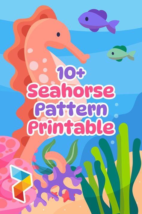 Seahorse Pattern Seahorse Template, Seahorse Crafts, Seahorse Pattern, Pattern Printable, Drama Club, Sign Maker, Shape Crafts, Diy Hat, Hobby Horse