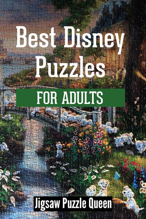 A finished jigsaw puzzle featuring Disney's 101 Dalmatians with a text overlay: Best Disney Puzzles for Adults. Disney Puzzles 1000, Disney Jigsaw Puzzles, Disney Puzzles, Best Jigsaw, Jigsaw Puzzles For Adults, Ravensburger Puzzle, Disney Collector, Puzzles For Adults, Disney Classics