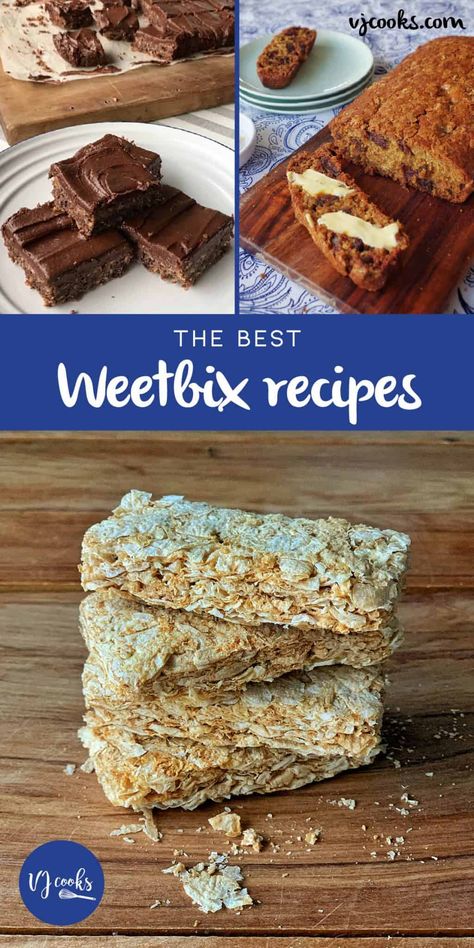 The Best Weetbix Recipes - VJ Cooks Weetbix Cookies, Weetbix Recipes, Easy Lunchbox Snacks, Weetabix Cake, Weetabix Recipes, Chocolate Weetbix Slice, Weetbix Slice, Date Loaf, Australian Recipes