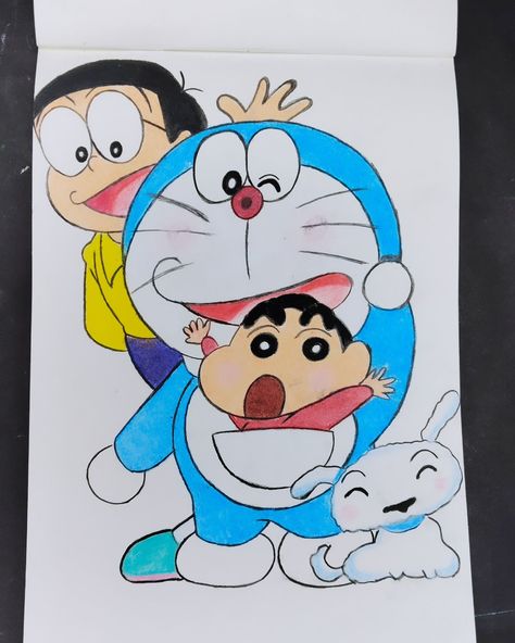 Doraemon drawing with shinchan #doreamon #shinchan #trendingaudio❤️ #viralreels #shortsfeed #instagramreels #trendingaudio❤️ #viralpost #shorts Doraemon Drawing, Doraemon Cartoon, Alcohol Markers, Viral Post, Cartoon Drawings, Doodles, Drawings