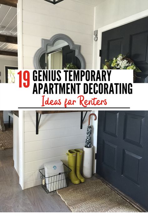 Decorating your college apartment on a budget? Here are some cheap DIY decor projects for your kitchen, bathroom, and living room! #rentals #apartment #diydecor #temporarydecor