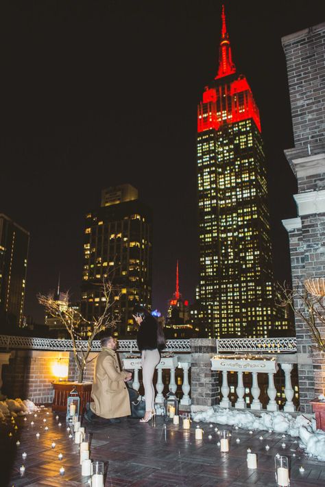 #he asked #she said yes #engagement #rooftop engagement #ido #empire state building Empire State Building Proposal, Men Proposing, Empire State Building View, Rooftop Proposal, She Said Yes Engagement, He Asked She Said Yes, Proposal Surprise, Said Yes Engagement, Marriage Proposal Ideas