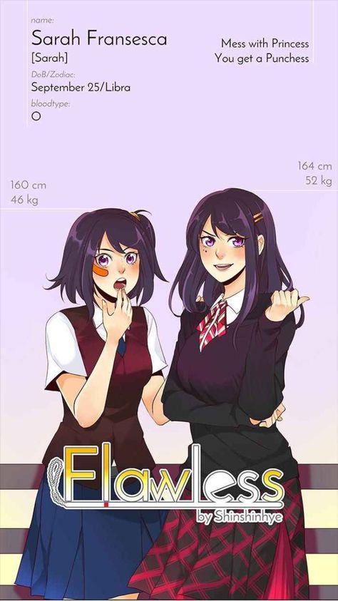 Flawless - Sarah Flawless Webtoon, Cute Love Stories, Webtoon Comics, Super Secret, Bungo Stray Dogs, Manhwa Manga, Anime Love, Cartoon Styles, Cute Love