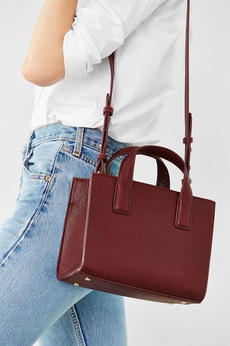 Burgundy Purse, Burgundy Bag, Red Purse, Stylish Handbags, Kelly Bag, Mini Tote Bag, Mini Tote, Leather Pulls, Cute Bags