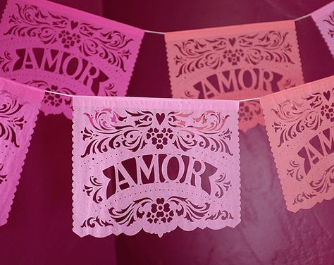 Papel picado by AyMujer on Etsy Self Conchas, Nacho Valentine, Picado Banner, Mexican Cookies, Coco Movie, Wedding Backyard Reception, Mexican Candy, Dessert Table Decor, Modern Wedding Decor