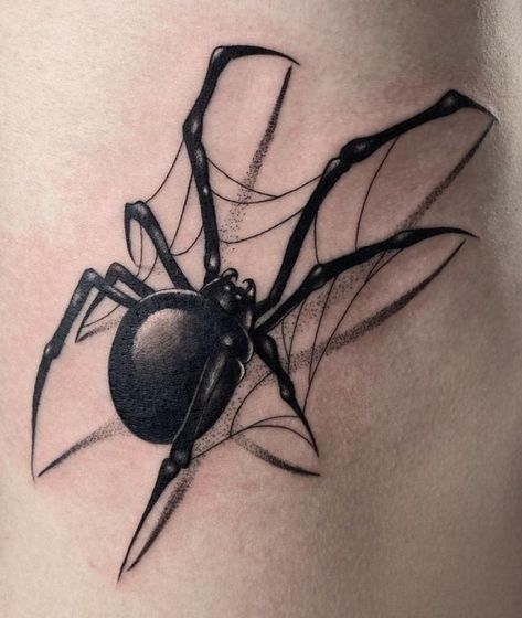 Black Widow Spider Tattoo, Black Widow Tattoo, Venom Tattoo, Tattoo Guide, Spider Web Tattoo, Web Tattoo, Bug Tattoo, Black Widow Spider, Spider Tattoo