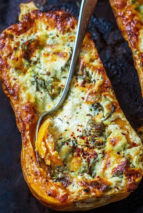 Roasted Butternut Squash Recipes: 7 Easy Roasted Butternut Squash Recipe Ideas — Eatwell101 Butter Squash Recipe, Resep Vegan, Butternut Squash Recipes Roasted, Butternut Recipes, Winter Squash Recipes, Cheese Spinach, Squash Recipe, Butternut Squash Recipes, Roasted Butternut Squash