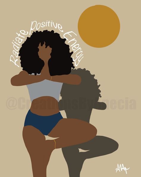 Painting Black Women, Radiate Positive Energy, Afrocentric Art, Black Art Painting, Illustration Art Girl, Black Artwork, Black Love Art, Feminist Art, Afro Art