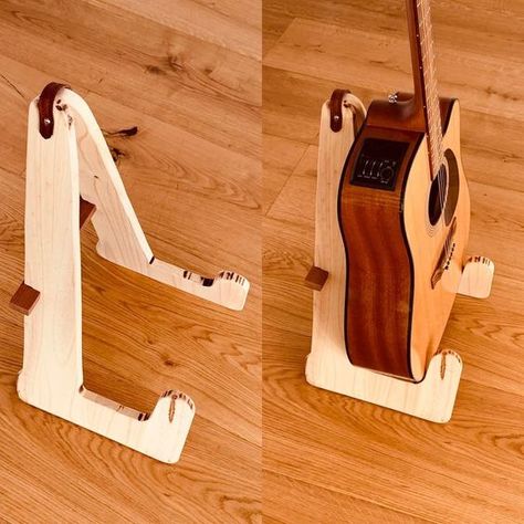 Diy Guitar Stand, Ukulele Wall Mount, Minimalist Wood Furniture, Wood Guitar Stand, Wooden Guitar Stand, Wood Phone Holder, Guitar Storage, Guitar Wall Hanger, Garage Organisation