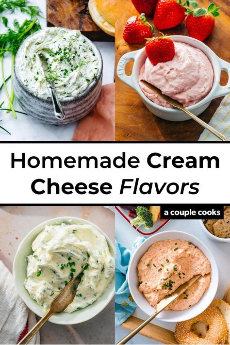 Cream Cheese Flavors, Recipes Using Cream Cheese, Cream Cheese Spread Recipes, Cheese Recipes Homemade, Cheese Spread Recipes, Flavored Cream Cheeses, Smoked Salmon Cream Cheese, Fancy Brunch, Homemade Cream Cheese