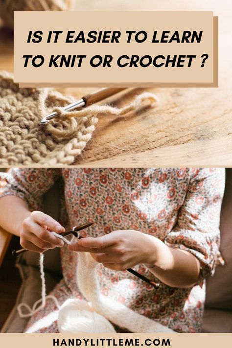 Knitting Or Crochet, Knitting Versus Crocheting, Knitting Vs Crocheting For Beginners, Learn To Knit Beginners, Knitting Vs Crocheting, Knit Vs Crochet, Crochet Vs Knitting, Knitting Patterns Easy, Crochet Vs Knit