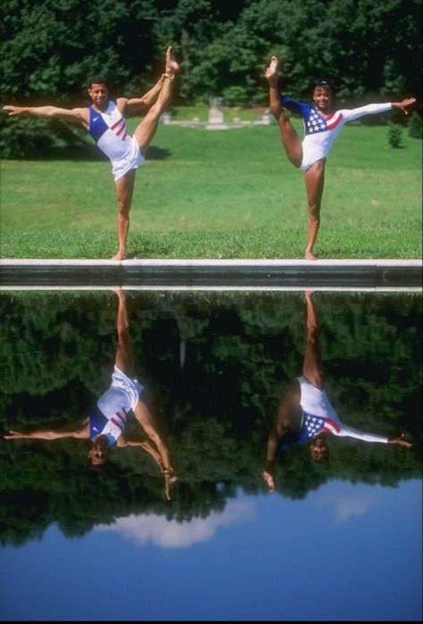 gymnastics reflection Dominique Dawes, Black Gymnast, American Athletes, Usa Gymnastics, Sport Inspiration, African American Culture, Olympic Gymnastics, Sports Photography, African American History