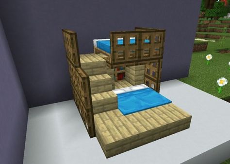 Bunk Beds Minecraft, Minecraft Bunk Bed Ideas, Bunk Bed Minecraft, Minecraft Bunk Bed, Minecraft Bedding, Double Bunk Bed, Minecraft Light, Double Bunk, Minecraft Blocks