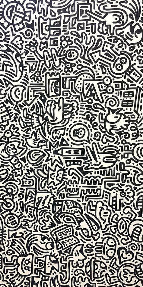 Mr Doodle, Doodle Wall, Keith Haring Art, Haring Art, Doodle Art Drawing, Graffiti Wallpaper, Doodle Designs, Keith Haring, Wall Hanging Tapestry