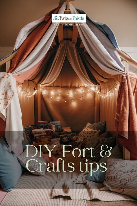 Build a fun DIY fort with these ideas. Perfect for creating magical spaces at home. #FortBuilding #DIYProjects #HomeImprovement #Crafting #FamilyFun Indoor Blanket Fort, Building A Fort With Blankets, How To Make A Fort At Home, How To Make A Fort Out Of Blankets, Kids Forts Inside, Living Room Fort For Adults, Blanket Fort Ideas Indoor, Forts For Kids Indoor, Kids Tent Decoration Ideas