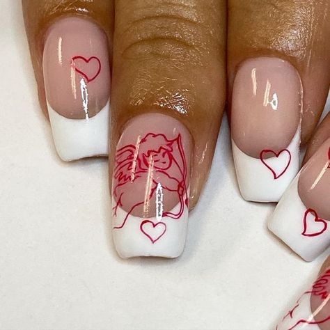 Glam Valentines Day Nails, Alt Valentines Nails, Cupid Nails, Anti Valentines Day Nails, Vamp Nails, Urban Nails, Vday Nails, Valentine Nail, Cupid Love