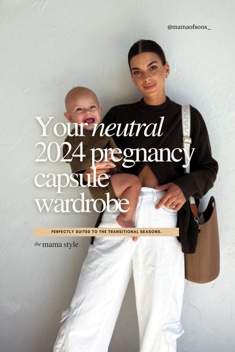 Looking for a capsule wardrobe to take you from bump to baby? Your next 12 months of outfits are sorted, stress-free. Bodysuit Outfit Pregnant Women, Pregnant Women Work Outfits, Nursing Mama Outfits, Maternity Outfits Casual Winter, Hiding The Bump Outfits, Nara Smith Pregnant Outfits, Fall Maternity Capsule Wardrobe, Minimal Maternity Style, 12 Week Pregnant Outfits