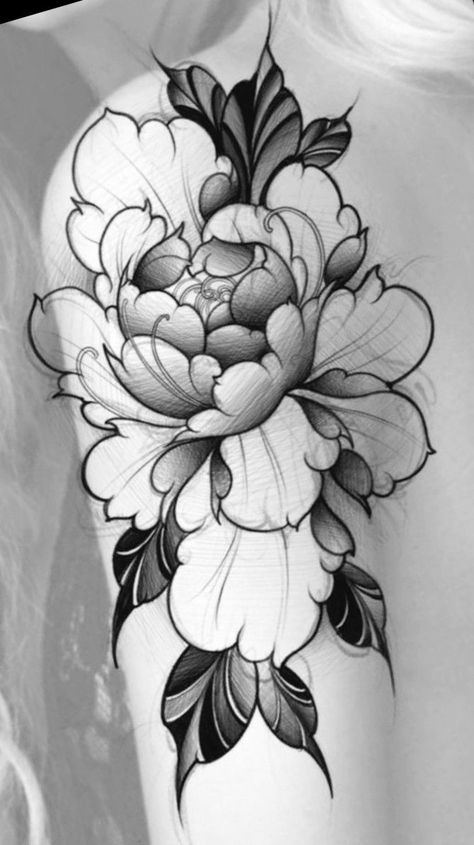 Pin by Марк Аврелій on Art | Flower tattoo shoulder, Japanese flower tattoo, Flower tattoo drawings Japanese Flower Tattoos, Art Flower Tattoo, Japanese Peony Tattoo, Peony Flower Tattoos, Backpiece Tattoo, Tattoos Pinterest, Japanese Flower Tattoo, Flower Tattoo Drawings, Tattoo Shoulder