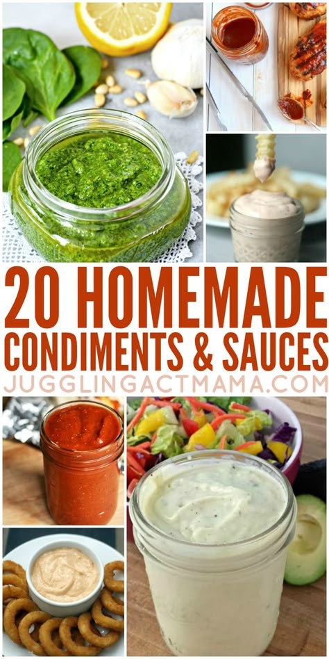 We’ve got more than 20 Homemade Condiments and Sauces perfect for making this summer – they make great gifts, too! Summer just wouldn’t be summer without barbecues, fresh veggies and all the… More Homemade Dry Mixes, Homemade Sauce Recipes, Homemade Pantry, Homemade Condiments, Condiment Recipes, Marinade Sauce, Homemade Mixes, Sauces And Dressings, Homemade Spices