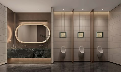 Toilet Office Modern, Public Bathroom Interior Design, Hotel Wc Design, Public Shower Design, Hotel Toilet Design, Public Washroom Design, Public Toilet Interior, Residential Lobby Design, Public Bathroom Design