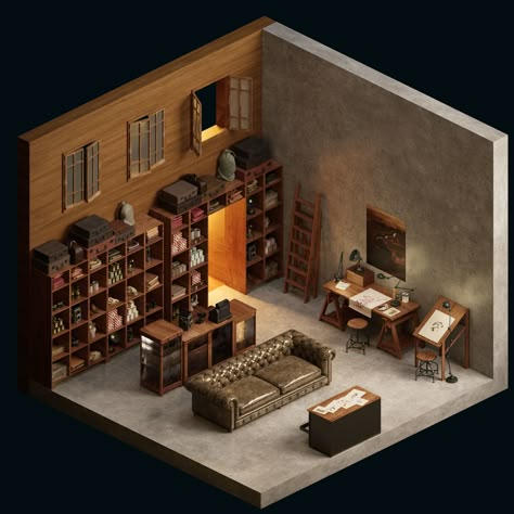 Isometric Rooms, Isometric Room, 3d Room, Deco Studio, Isometric Art, Isometric Design, 3d Studio, 3d Video, 3d Modelling